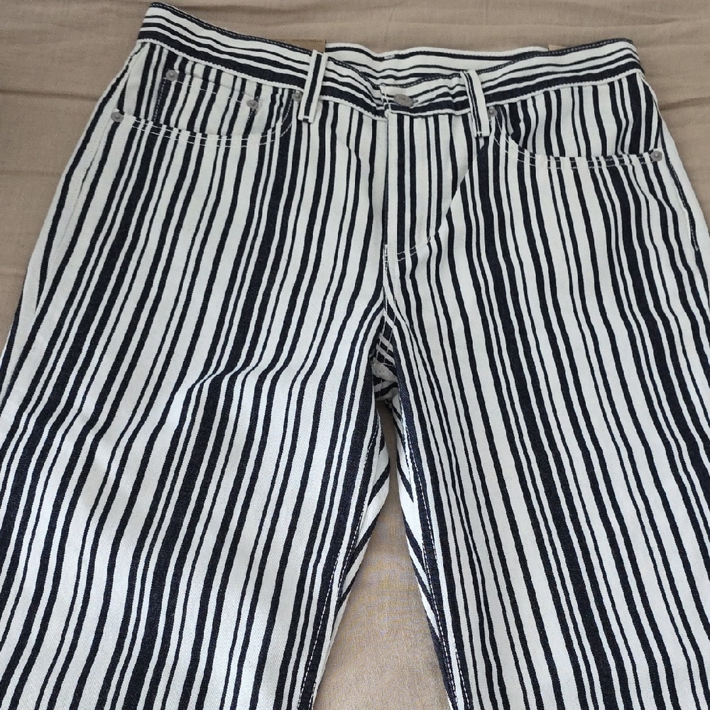 Levi's Black and White Striped Jeans